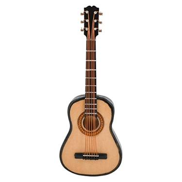 Imagem de Ímã de réplica em miniatura de guitarra com cordão de aço, tamanho 10 cm