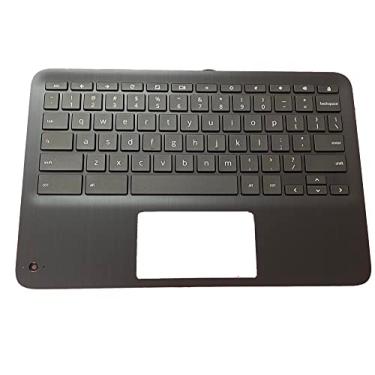 Imagem de LTPRPTS Substituição da capa superior para laptop Palmrest sem retroiluminação peça de montagem de teclado para HP Chromebook X360 11 G3 EE L92215-001-1 preto