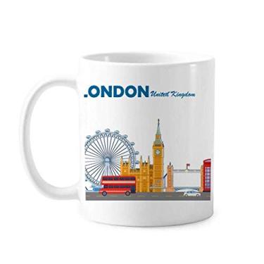 Imagem de London Eye Caneca de grafite, ônibus, dois andares, cerâmica e café, porcelana