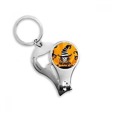 Imagem de Caveira Marcador Chapéu de Mágico Dia das Bruxas Anel Alicate de Unha Chaveiro Abridor de Garrafas Cortador