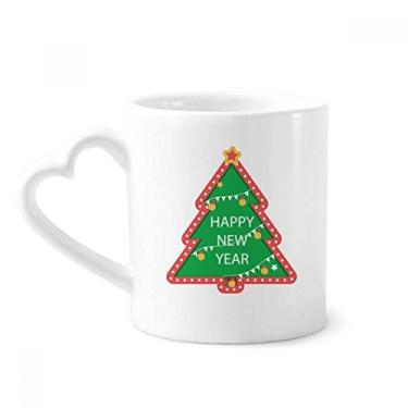 Imagem de Caneca de retrato de desenho animado árvore de Natal café cerâmica copo de coração de vidro
