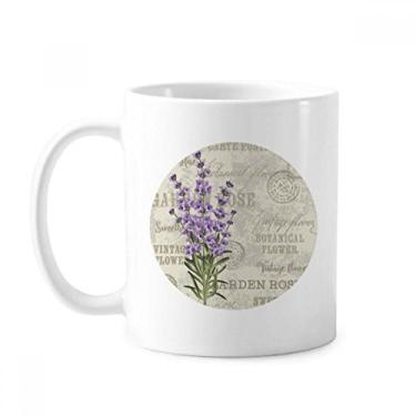 Imagem de Caneca roxa de lavanda flor planta cerâmica cerâmica xícara de café louça