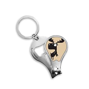 Imagem de Chaveiro abridor de cortador de unha animal de cervo de desenho animado abridor de chave tesoura