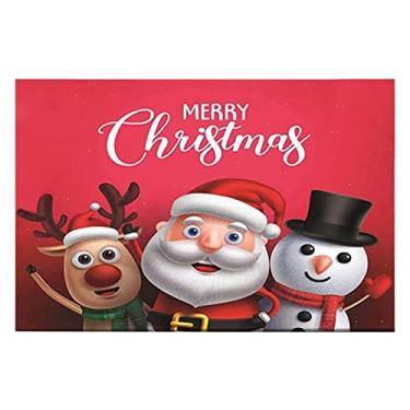 Imagem de KELATI Tapete de porta de Natal, tapete de Natal de boas-vindas de Natal antiderrapante e lavável, para quarto banheiro cozinha tapete de chão decoração de feriados-D
