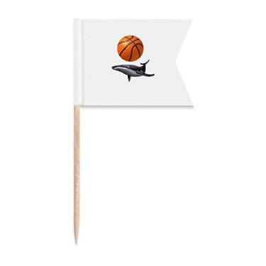 Imagem de Bandeiras de palito de baleia de basquete para natação, marcação de rotulagem para bolo de festa, prato de queijo