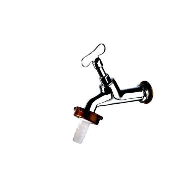 Imagem de Torneira Tanque Jardim Longa Chaveta Cromado Metal C/Bico