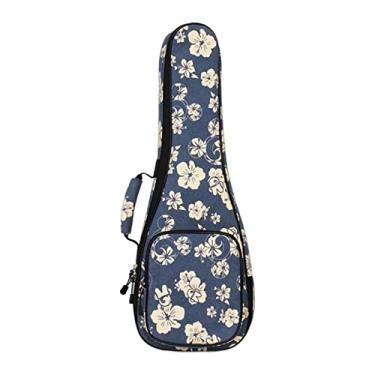 Imagem de UGPLM Estojo para Transporte Ukelele Gig Bags Armazenamento Acolchoado para Soprano Concert Tenor Proteção com Alças Ajustáveis Mochila à Prova D'águ, 26 polegadas azul