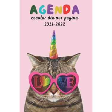 Imagem de Agenda escolar dia por pagina 2021-2022: 1 día = 1 página | Organizador para planificar y triunfar en el año |Unicornio | práctica, útil.