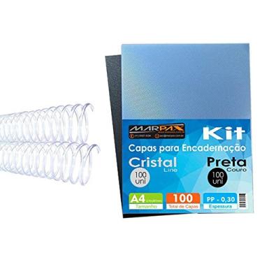 Imagem de Kit Encadernação 200 Capas A4 + 200 Espirais Cristal 12, 14mm