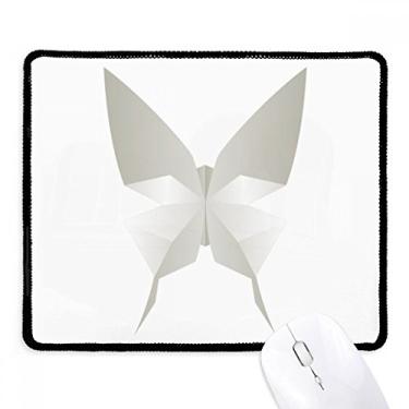 Imagem de Mouse pad com estampa abstrata de origami, borboleta, branco, borda costurada, tapete de borracha para jogos