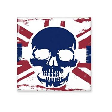 Imagem de Esqueleto humano Bandeira da União do Reino Unido Azulejo brilhante Decalque de pedra adornada tijolo vitrificado