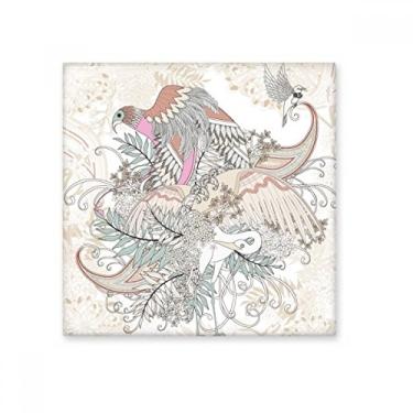 Imagem de Flor árvore pássaro folhas Ukiyo-e azulejo de cerâmica brilhante decalque pedra adornada tijolo vitrificado