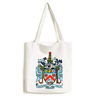 Imagem de Bolsa de lona com emblema Nacional de São Cristóvão e Névis bolsa de compras casual