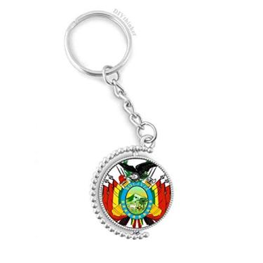 Imagem de DIYthinker Chaveiro giratório do país emblema nacional da Bolívia, Multicor, 1.2 inch x 3.5 inch