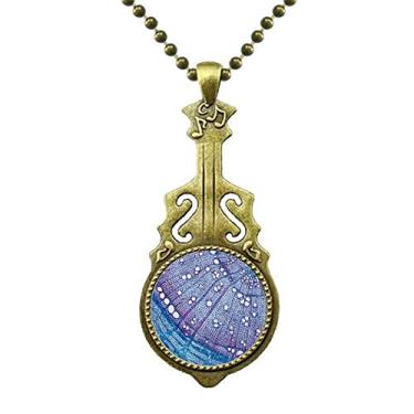 Imagem de DIYthinker Colar com estampa de célula azul da planta ciência, joia antiga com pingente de música de guitarra