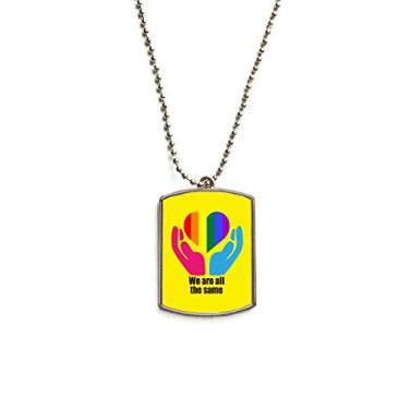 Imagem de DIYthinker We are All The Same Colar com pingente de etiqueta de cachorro de aço inoxidável