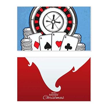 Imagem de Fichas de pôquer, ilustração de toca-discos, feriado, feriado, cartão de felicitações, mensagem de Natal