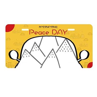 Imagem de DIYthinker Placa de carro com estampa de estrela de grama de montanha para decoração de carro Dia da Paz