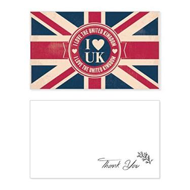 Imagem de Cartão de agradecimento com a bandeira do Reino Unido I love The United Kingdom Union Jack