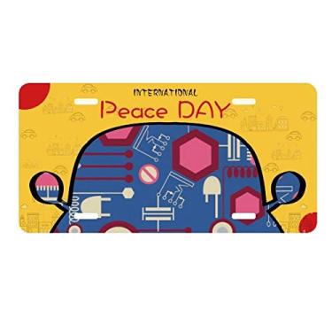 Imagem de DIYthinker Plugue de soquete padrão diagrama de circuito, placa de automóvel, decoração de carro, dia da paz