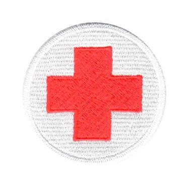 Imagem de Patch Bordado - Simbolo Cruz Medicina Enfermagem Primeiros Socorros DV80170-271 Fecho de Contato