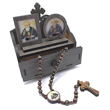 Imagem de Oratório Com Gaveta e Terço São Bento