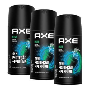 Imagem de Kit 3 Desodorante Antitranspirante Axe Musk Aerossol 152ml
