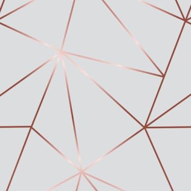 Imagem de Papel De Parede Adesivo Zara Fundo Cinza Detalhes Rose 2,50m