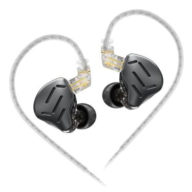 Imagem de KZ ZAX Metal Headset 7BA + 1DD Hybrid 16 Drivers HiFi Bass Earbuds nos fones de ouvido Fones de ouvido com cancelamento de ruído esportivo (sem mic,preto) Observe o CPF ao fazer um pedido