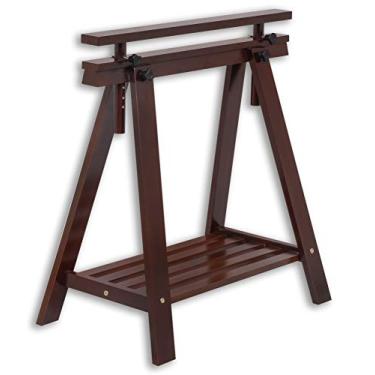 Imagem de Mesa Escritorio tipo Cavalete cor: Tabaco Escuro