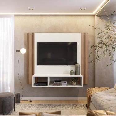 Imagem de Painel Tv Demadero 1200 X 1000 X 265 Off White Crist/ripado Madeira Off White Crist/ripado Madeira