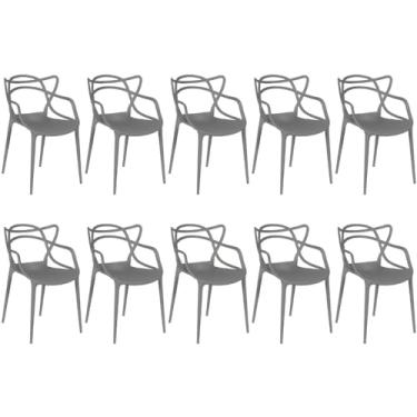 Imagem de Kit 10 Cadeiras Allegra - Cinza Escuro