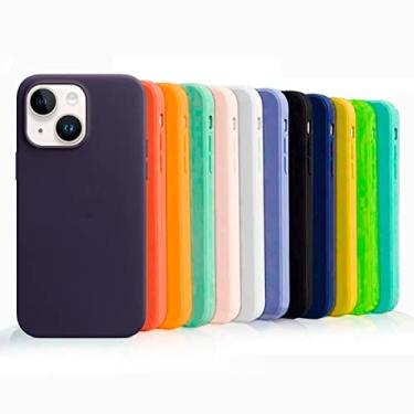 Imagem de Capinha Compatível com Iphone 15 PLUS Preta, Branca, Azul, Rosa, Bordô, Roxo, Lilás, Pink, Laranja, Vermelho, Amarelo, Flexivel, Tecnologia anti impacto, Aveludada com design PREMIUM (MARROM)