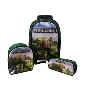 Imagem de Kit Mochila Infantil Minecraft Com Rodinha