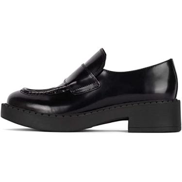 Imagem de Jeffrey Cambell Librarian Vamp Moc-Toe Classic Penny Loafer Caixa Preta, Caixa preta, 10