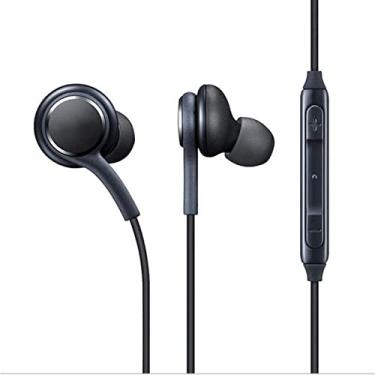 Imagem de Fone de Ouvido P2 com microfone e com fio Super Bass Stereo com controlador de volume intra-auricular de metal magnético Mp3 Mp4 - Preto
