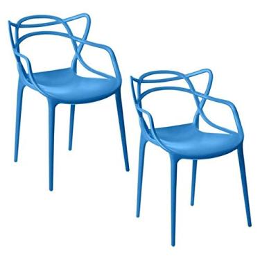 Imagem de Kit 02 Cadeira Allegra Sala de Jantar Azul - D'Rossi