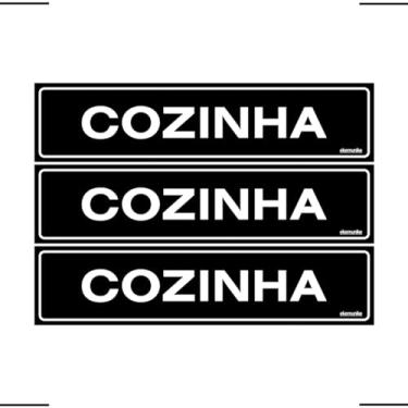 Imagem de Combo 3 Placas De Sinalização Cozinha 30x7 Ekomunike - A-409 F9e