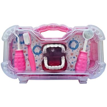 Imagem de Brinquedo Maleta Dentista Rosa Com Acessorios 4 Pecas