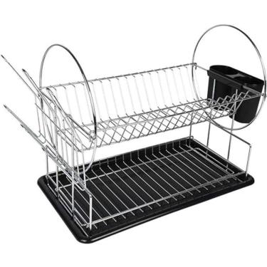 Imagem de Escorredor de Louças Preto 2 Andares 19 Pratos Maggiore Mor