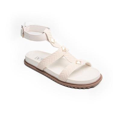 Imagem de Sandália Papete BK06 Tiras Trama Tachas e Studs Off White 2646
