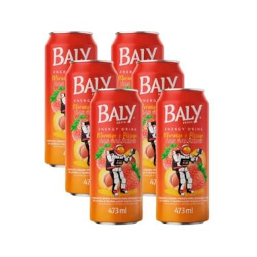 Imagem de Baly Energético Morango e Pêssego 473ml Com 6 unidades