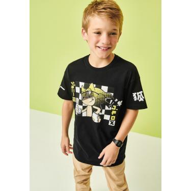 Imagem de Infantil - Camiseta em Meia Sônic Preta Johnny Fox 10 Preto  menino