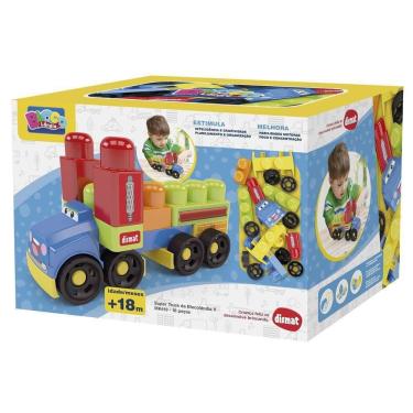 Imagem de Brinquedo Pedagogico Super Truck Blocolandia 18 Peças Dismat Mk419