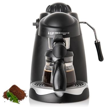 Imagem de Mixpresso Máquina de Café Expresso, 3,5 Barras, 4 Xícaras, 800 W, Preta, Automática, com Espumador de Leite e Jarra de Vidro