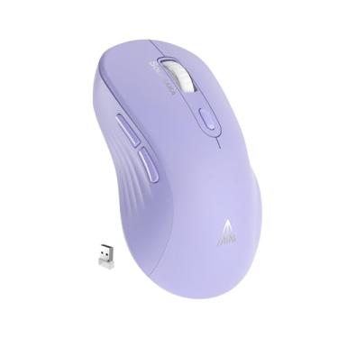 Imagem de Mouse SM66 roxo silencioso modo duplo sem fio para laptop, ajustável 4800 DPI, mouse de computador recarregável para Bluetooth e conexão sem fio