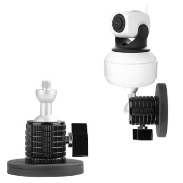 Imagem de Suporte magnético para câmera, suporte magnético de câmera de segurança para câmeras com rosca de 1/4 polegada 360° base de montagem magnética ajustável para câmera WYZE Cam 3, Blink XT2/3