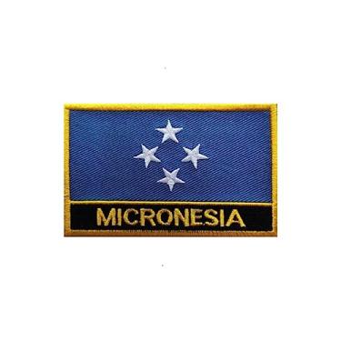 Imagem de Ruoming 1 PÇ Patch de bandeira da Micronésia bordado a ferro ou costurado tático militar nacional da Micronésia (Micronésia)*