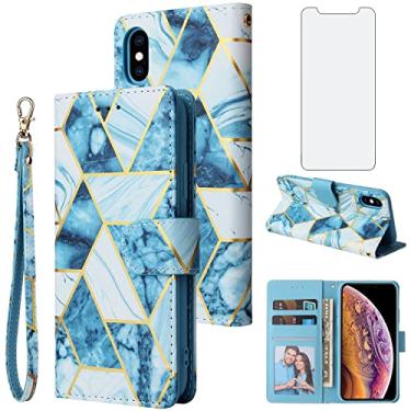 Imagem de Asuwish Compatível com iPhone Xs X 10 10s capa carteira e protetor de tela de vidro temperado couro flip porta-cartão capa de telefone para iPhoneX, iPhoneXs, iPhone10 i PhoneX SX 10x 10xs X,