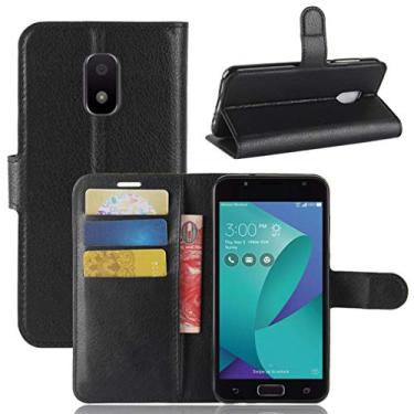Imagem de Capa ASUS Zenfone V Live V500KL, capa carteira flip de couro PU premium com compartimento para cartão, suporte e fecho magnético [capa interior à prova de choque de TPU] Compatível com ASUS V Live